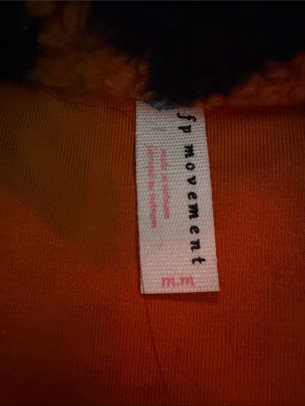 FP Movement by Free People Black Geometric Fleece Jacket with Orange Trim - Picture 2 of 5